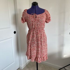 Monteau Red Floral Mini Dress